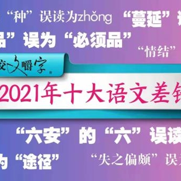 2021年“十大語文差錯”公布