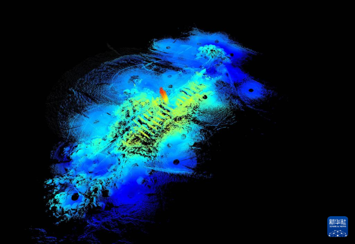這是2021年“長(zhǎng)江口二號(hào)”古船多波束聲吶掃測(cè)合成圖。新華社發(fā)（上海市文物局供圖）