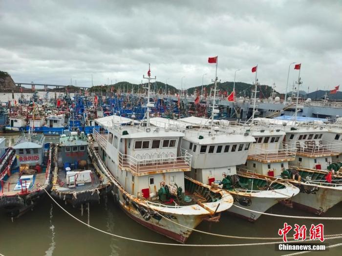 圖為漁船在崇站港避風(fēng)。 王逸飛 攝