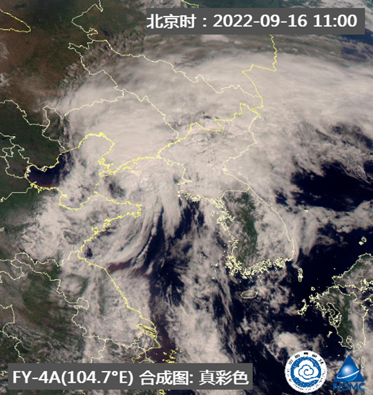 今天11時左右，衛(wèi)星云圖上“梅花”結(jié)構(gòu)變得松散。