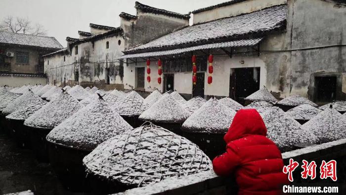 游埠古鎮(zhèn)醬油坊雪景。　吳秉益 攝