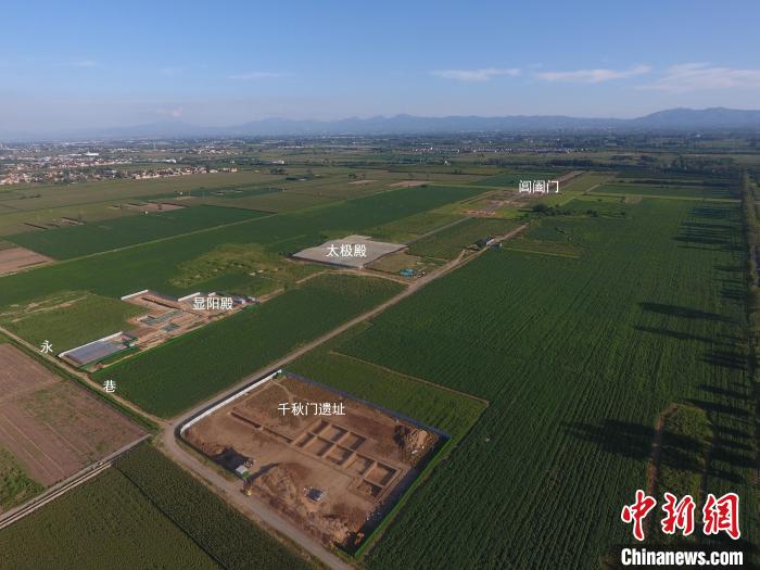 千秋門遺址與宮城軸線建筑位置關(guān)系圖(西北-東南)。(資料圖) 中國社會科學(xué)院考古研究所供圖