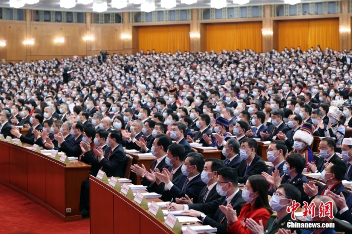 3月5日，十四屆全國人大一次會議在北京人民大會堂開幕。中新社記者 盛佳鵬 攝