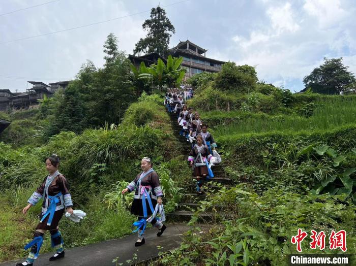 廣西苗鄉(xiāng)“拉鼓鬧魚”度夏日